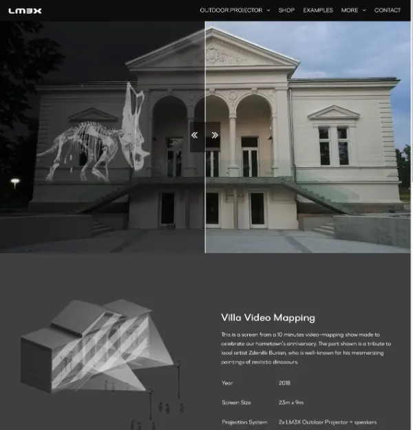 Video mapping show on a villa in Czechia
