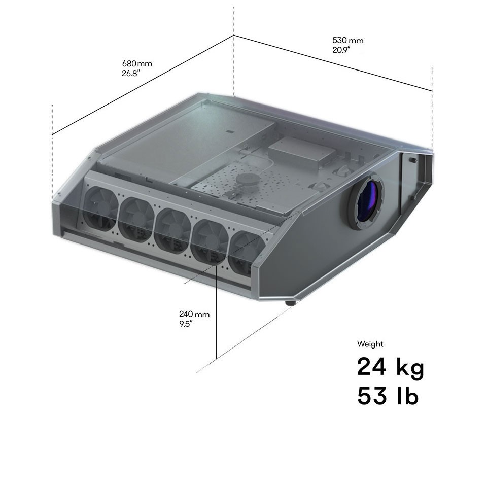 LAZR projector dimensions
