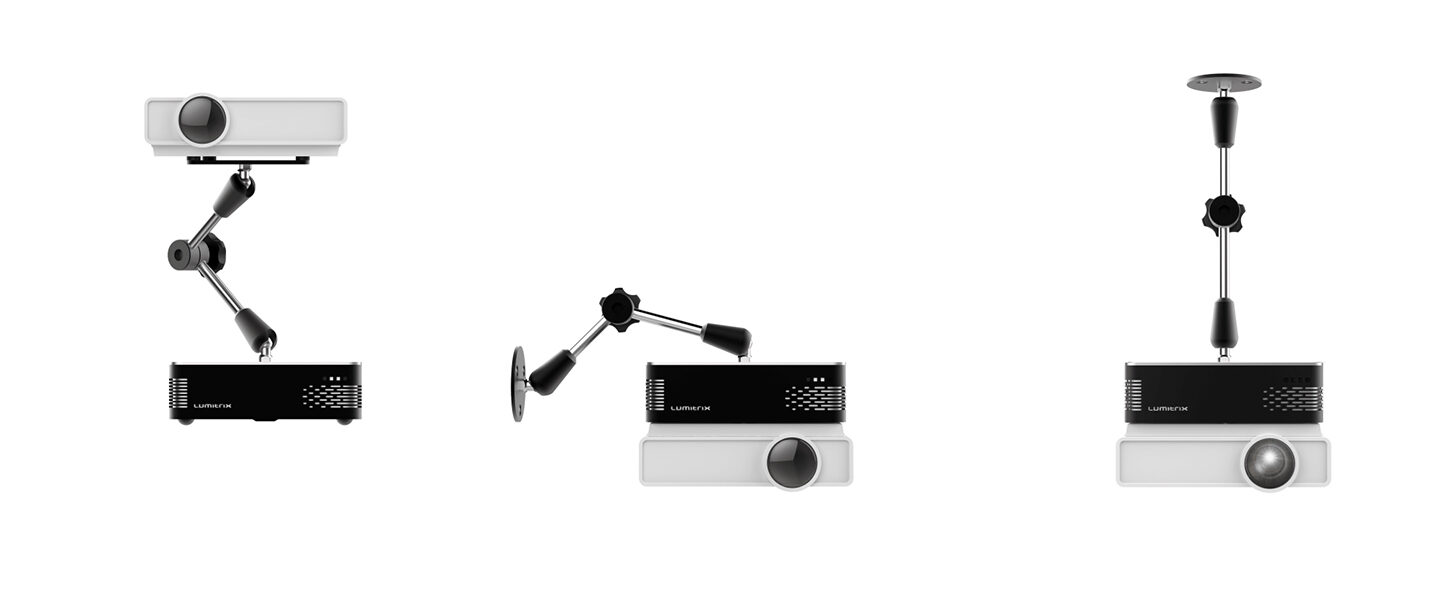 Projector paired with LUMIBOX projection mapping player