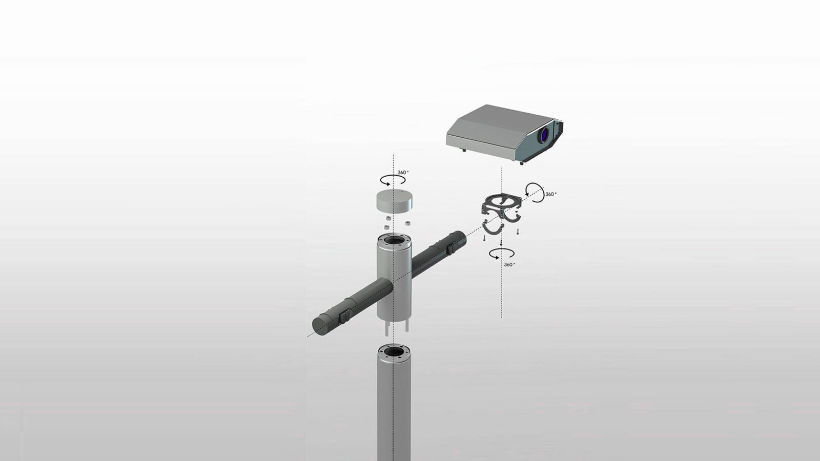 Urban Pole 3-axis mount compared with a traditional projector set-up