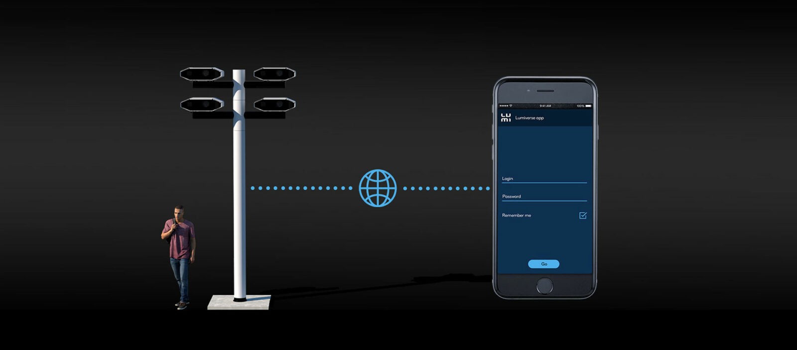 Lumiverse UI app remote control on a phone